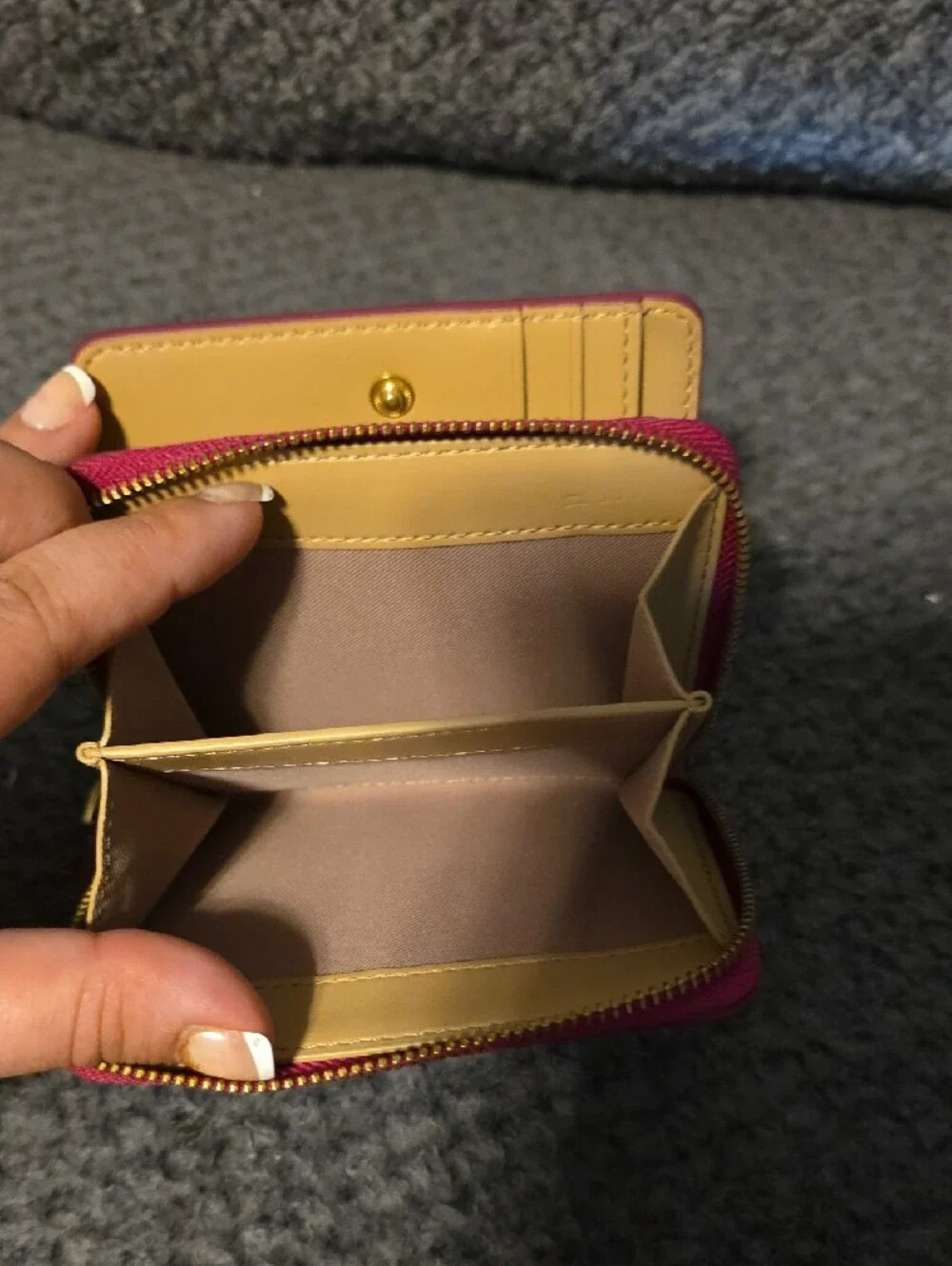Marc Jacobs Pink Pebbled Leather Zip Wallet
